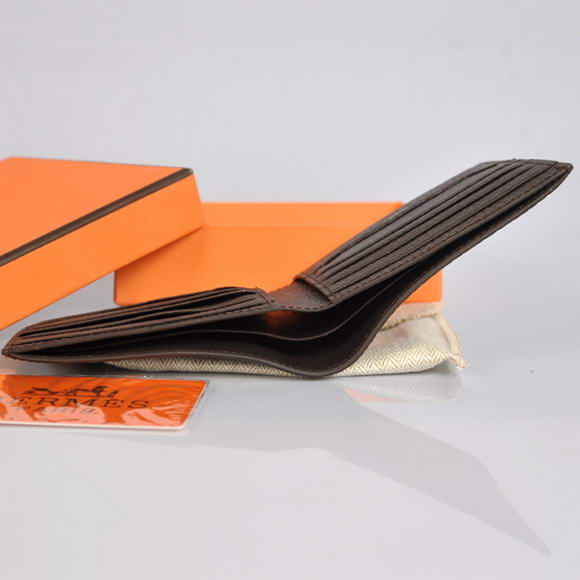 Cheap Fake Hermes MC Socrate Bi-Fold Wallet H006 Brown